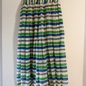 Striped Green and Blue Women's Skirt
